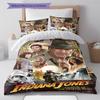 Indiana Jones Pattern Bedding Quilt Set Quilt Cover Pillowcase Home Decoration Gift (1 * Duvet Cover + 2 * Pillowcase, Without Core)