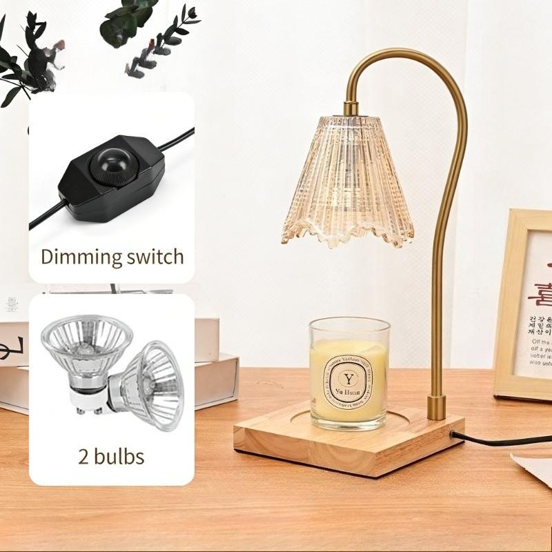 Original Wood Aroma Wax Melting Lamp Candle Melting Candle Flameless, Romantic Table Lamp Adjustable Light Bedside Lamp (WHITE,EU) белый