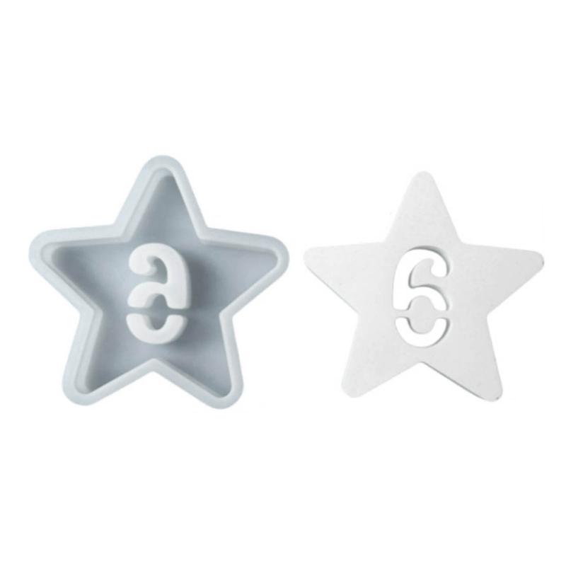 Hollow Number Silicone Molds Star Shape Castings Mould Epoxys Resin Mould DIY Baking Molds Candle Molds Home Decorations