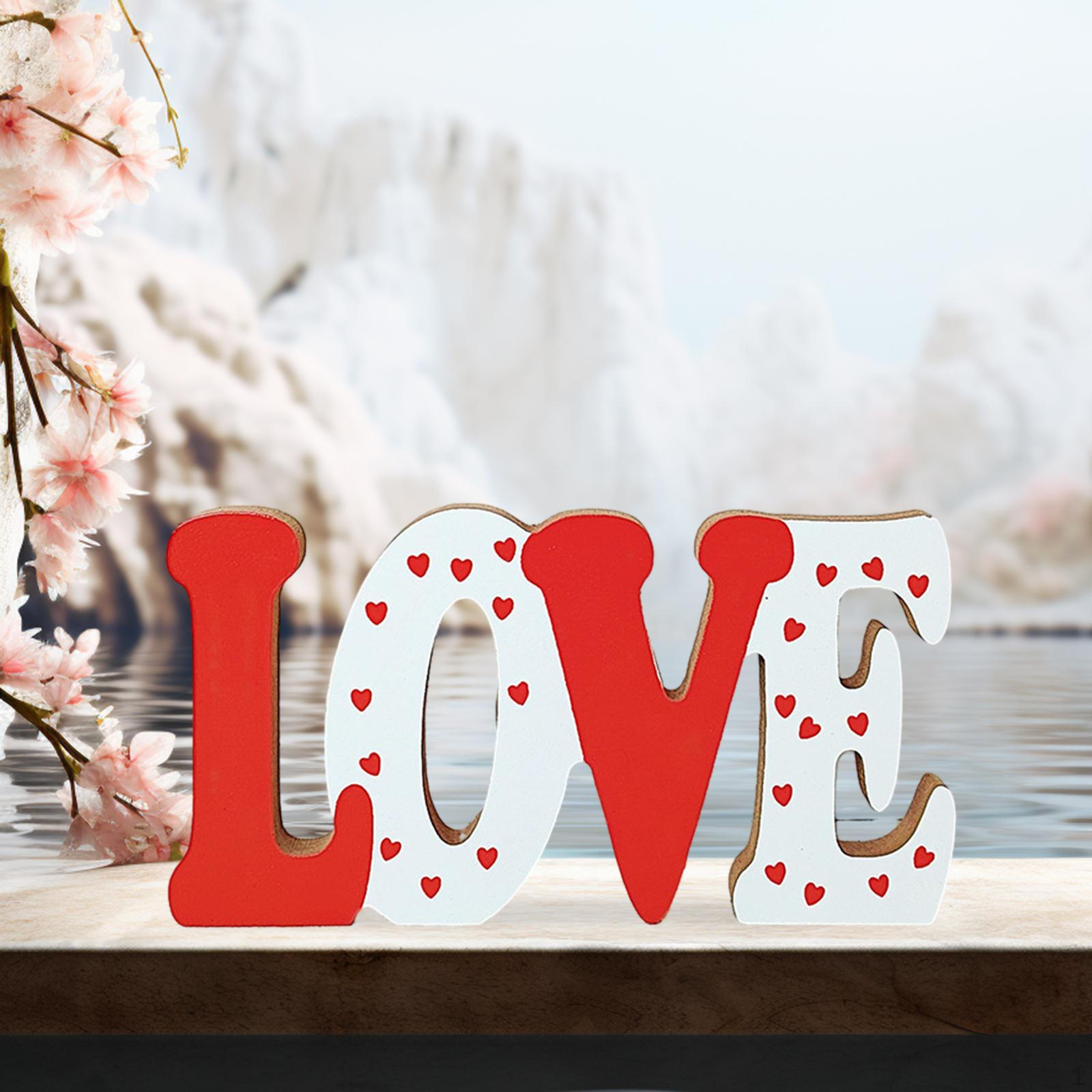 

Love Statue Craft Ornament Valentine s Day Gift Collection Wooden Decorative Figurine for