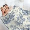 Pudrowy błękit Francuski Toile Wzory Piknikowe Koc do Rzucania Kemping Zima Łóżka Termiczny zabawny prezent Koce