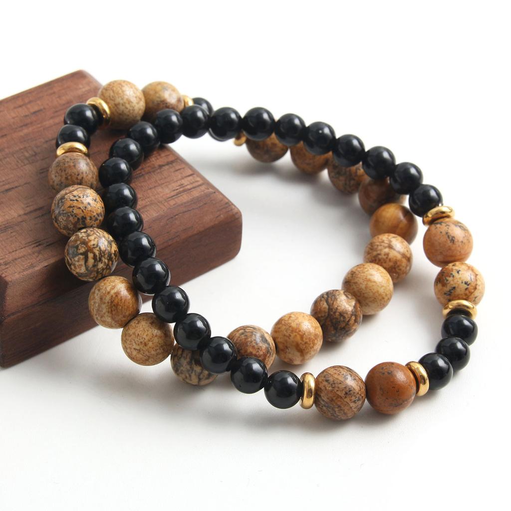 Bracciale In Pietra Naturale Per Donna – Perline Da 4mm, Elastico E Regolabile (17-23 Cm), Gioiello Per Compleanno E Natale
