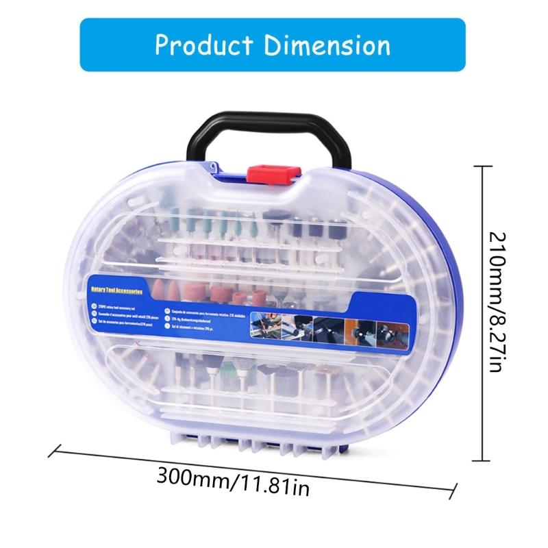 Completes 276 Piece Set of Rotary Tool Attachments Kits Grinding Heads for DIY Enthusiasts and Professional Craftsmen