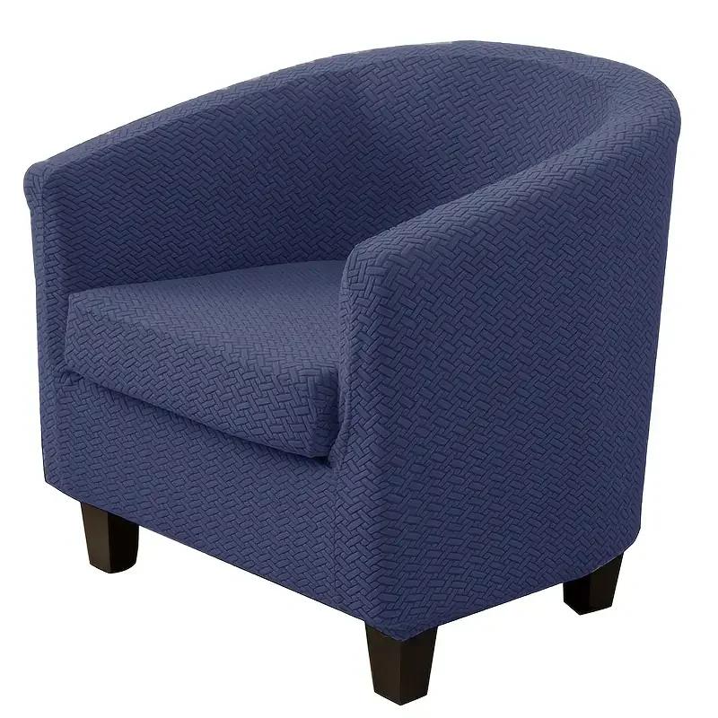 2Pcs Jacquard Tub Chair Cover Elastic All-Inclusive Armchair Slipcover Club Sofa Slipcover With Cushion Cover Furniture Cover