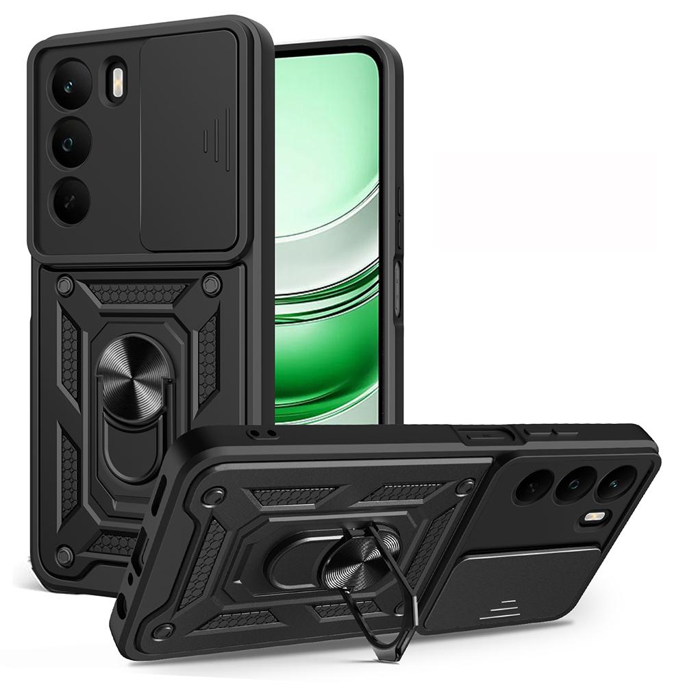 

Броня Фунда для Realme C71 4G / Realme C75 4G Чохол Слайд Камера Кільце-підставка Захисний Чохол Ударостійка Капа Realme C75 4G-3 чорний