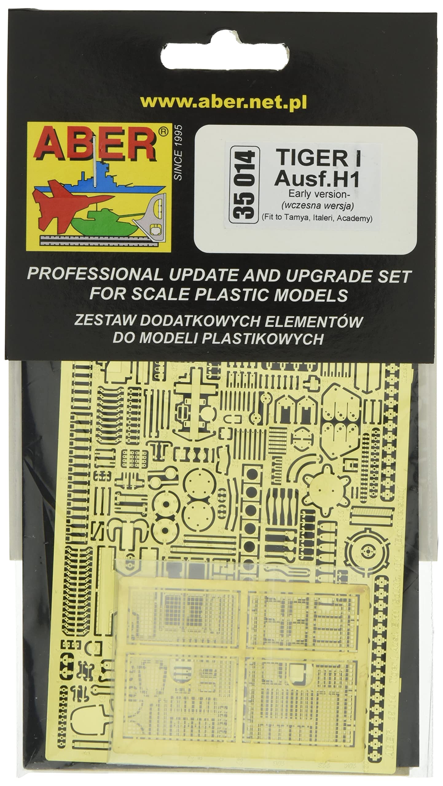 

Aber 1/35 German Tiger 1 Tank, Early Model, Etching (for Italeri), Plastic Model Kit Parts 35014