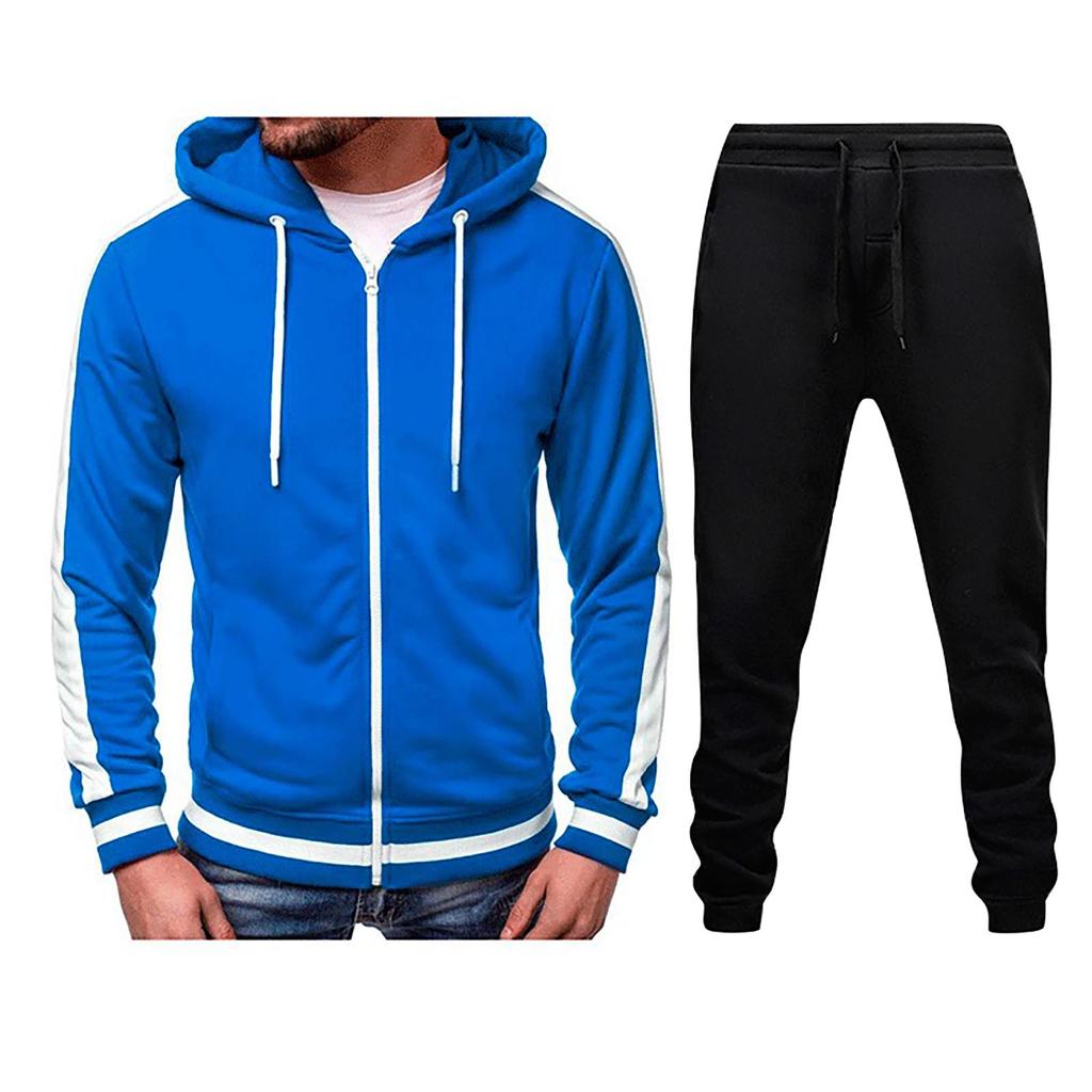 Men's Winter Sports Casual Fitness Suit With Dots Hoodie Sweatshirt And Pants
