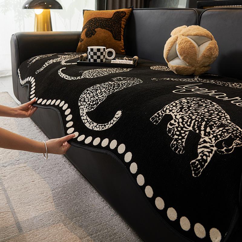 Sofa Cushion  New Four-Season Universal Straight-Breasted Leather Sofa Seat Cushion Non-Slip Light Luxury High-End Sofa Cover