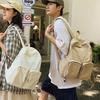 Schoolbag1011 Vintage Casual Couple Backpack Light Large Capacity Backpack Solid Color Travel Outdoor Junior High School Student School Bag
