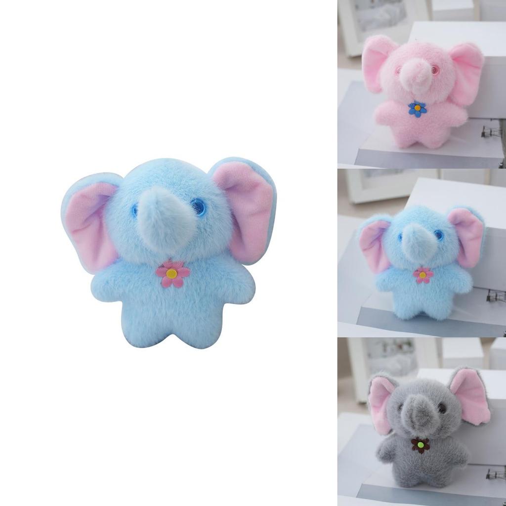 Adorable Plush Elephant Keychain Toy Soft Stuffed Animal Cute Keyring Gift