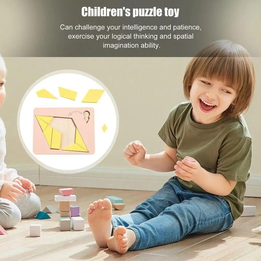 Geometric Shape Wooden Geometric Puzzles 3D Puzzles Puzzles Challenge Toy  Teaching Aid