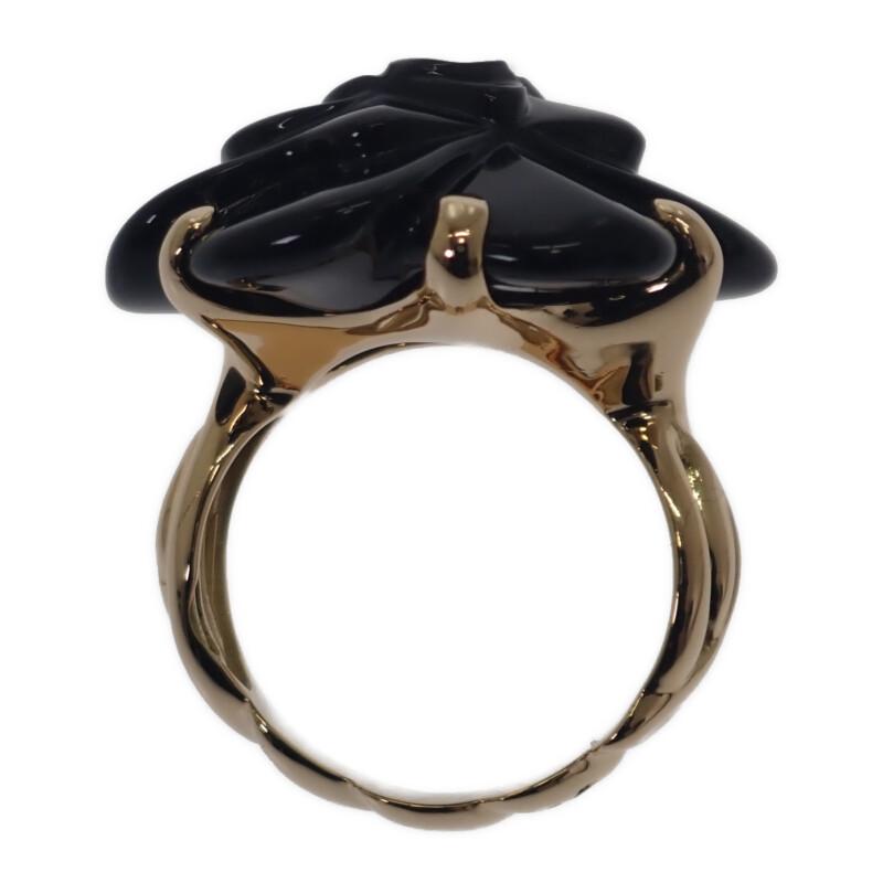 CHANEL  #16(JP Size) ring K18 yellow gold/onyx Women