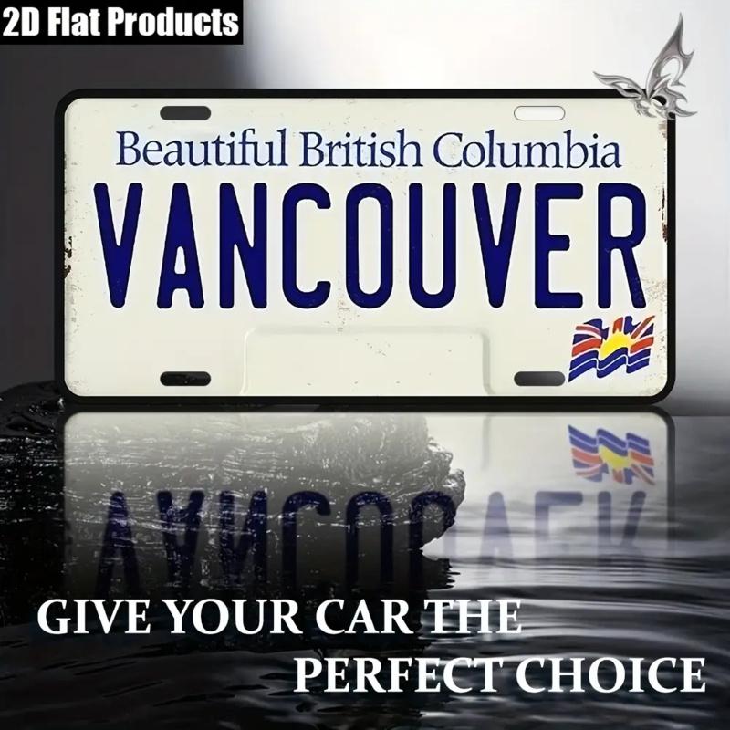 Beautiful British Columbia Vancouver Vintage License Plate Style Aluminum Metal Sign Retro Canadian Travel Souvenir Wall Art Dec
