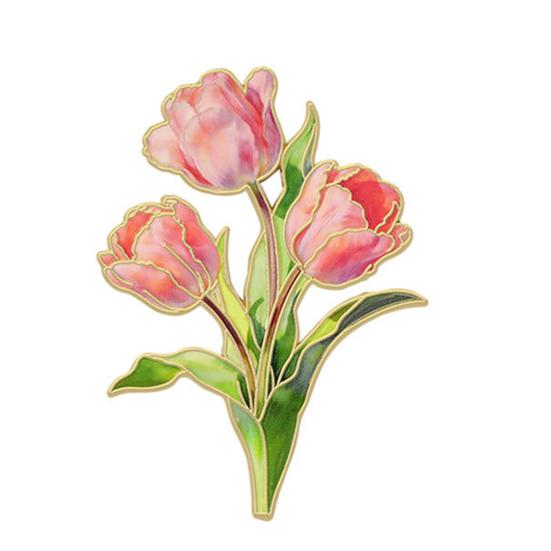 Pin Brooch Pin Enamel Flower Design with Smooth Edges Lightweight