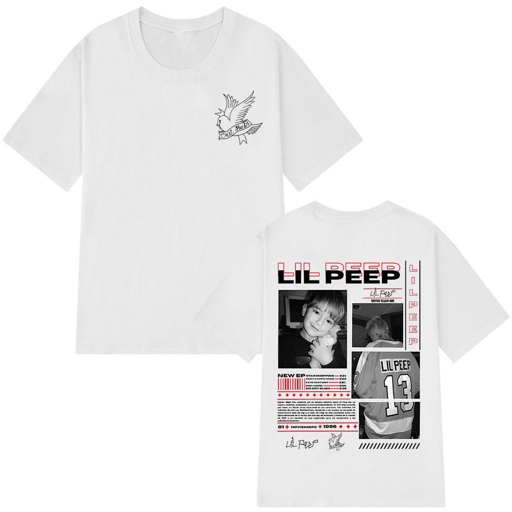 Rapper Lil Peep Crybaby Hellboy 2025 T-shirt Vintage Hip Hop T Shirt Men Women Clothing Cotton Oversized Short Sleeve T-Shirts