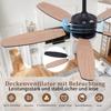 Ventilateur de plafond - NETTLIFE - 112 cm - 5 pales - Luminaire LED dimmable - Télécommande