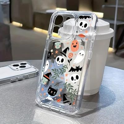 Halloween Pattern Transparent Phone Case For Xiaomi Redmi Note 14 13 12 12S 11 10 Pro Plus 13C 14C 4G 5G Shockproof Soft Cover