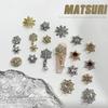 Elegant Christmas Snowflake Gold & Silver Nail Art Stickers with Zircon Details
