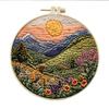 Mountain and Moon Landscape Embroidery Kit Handmade Gift Home Decoration Cross Stitch with Scenery Pattern Sewing accessories