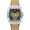 Men's Chronograph Watch - Stainless Steel Case Tan Leather Strap Skeleton Dial GW0202G3