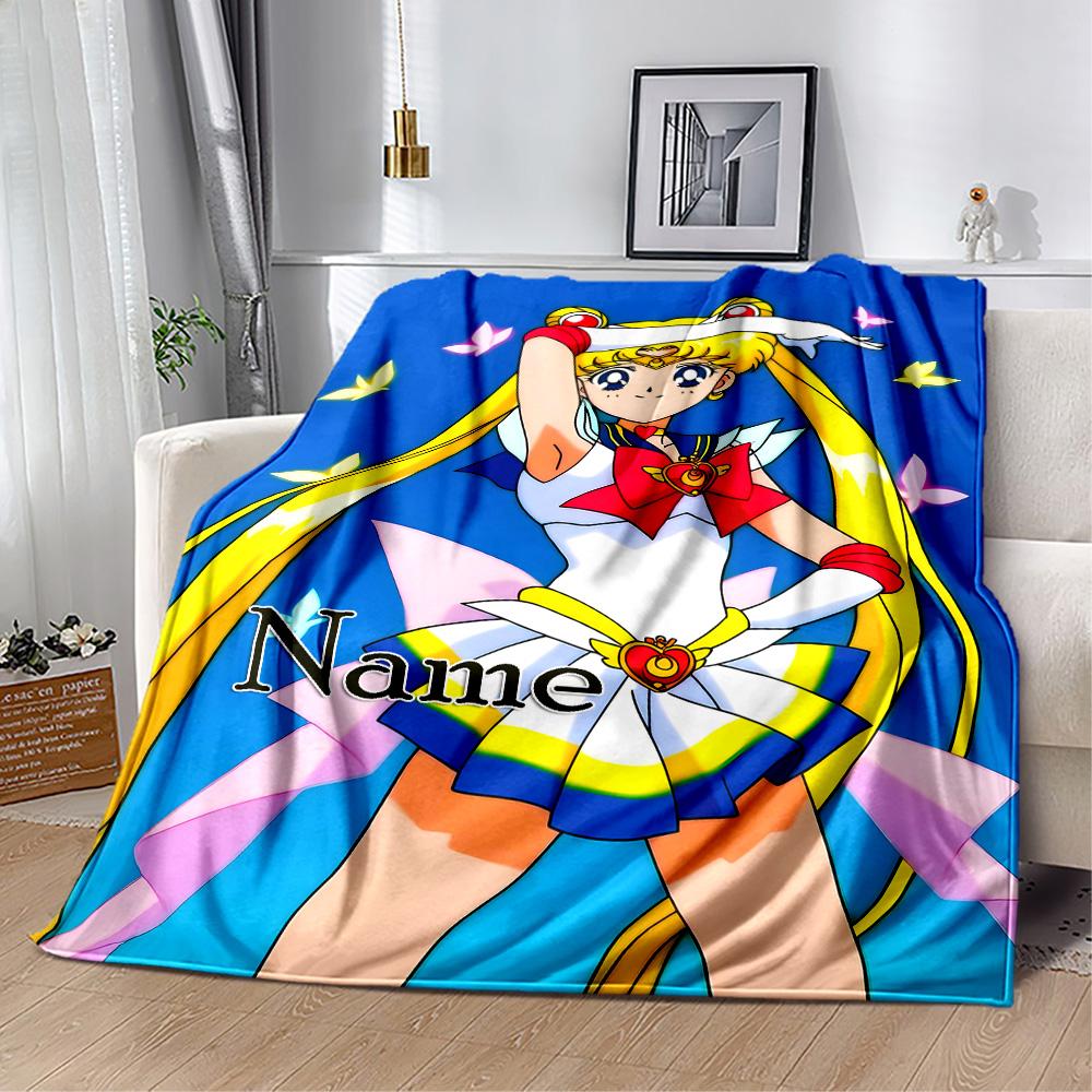 Sailor Moon Power Blanket Comfortable Suitable for Picnics Seaside Couch for All Occasions Digital Print Gift for Travel Home Birthdays