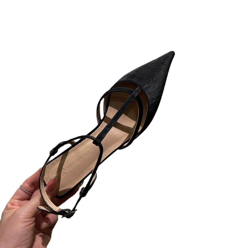 Simple Niche Design Fashion Single Shoes 2025 Summer New Empty Bag Head Sandals Short Heel Skirt Women's Shoes