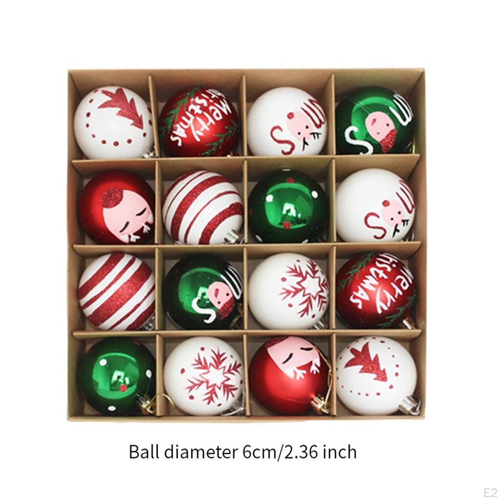 16 Pieces Christmas Balls Ornaments Xmas Tree Decor Decorative Baubles for Home Indoor