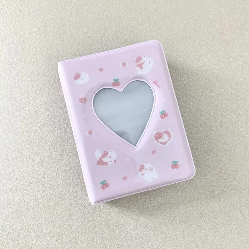 Cute Bear Photo Album 3 Inch Love Heart Hollow Picture Storage Case Kpop Card Binder Name Card Book Photocard Holder 40 Pockets