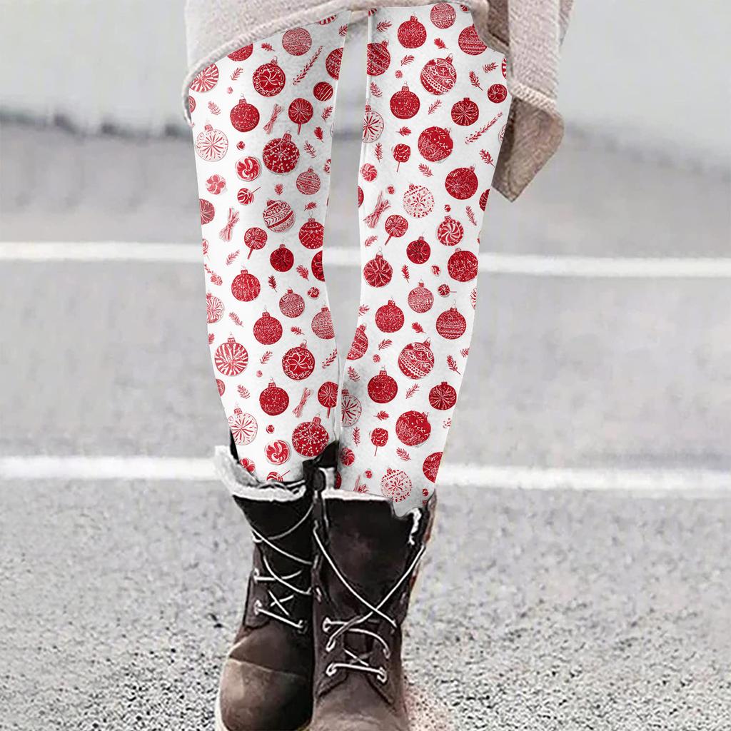 Women's Christmas Print Slim Fit Elastic Yoga Casual Pants