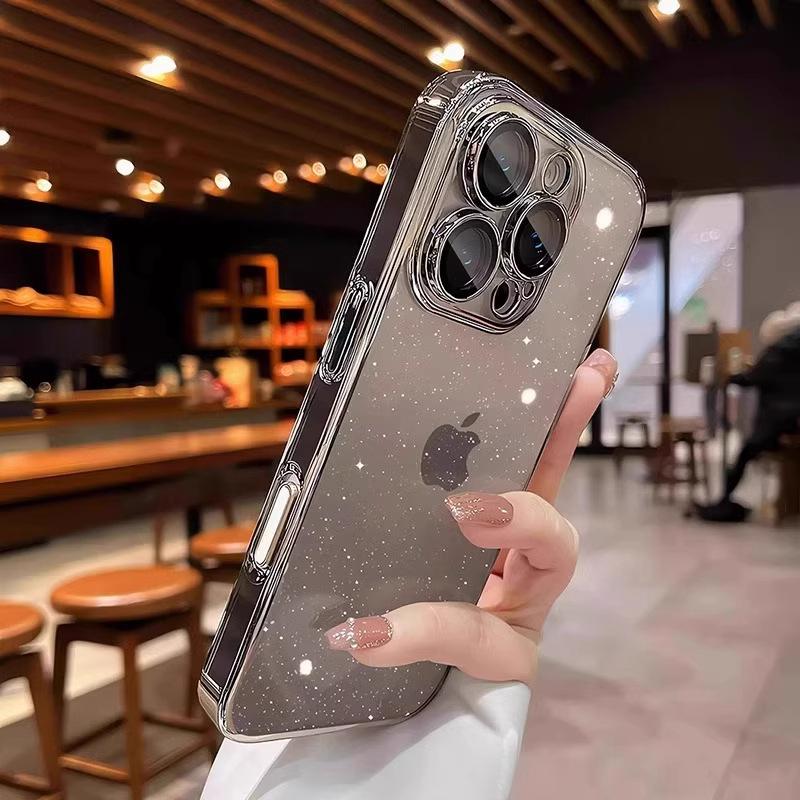 iPhone 16 Pro Starlight Glitter Electroplated Dustproof Hard Shell Case for Apple 15 Pro Max
