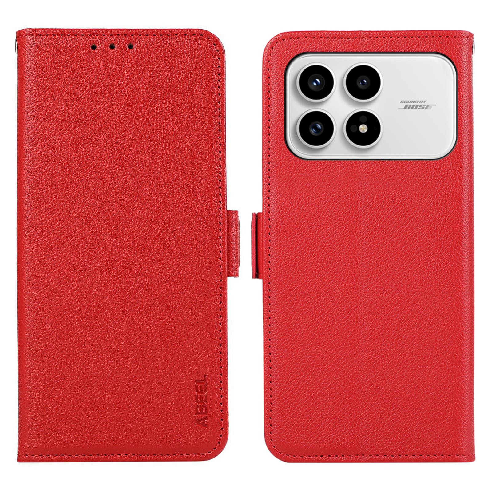 

ABEEL For Xiaomi Redmi K90 5G/Poco F8 Pro Case Litchi Texture Leather RFID Blocking Phone Cover
