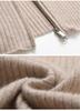 Women's Slim Fit Striped Cashmere Cardigan - Stand Collar, Long Sleeve, Zipper Knitwear Sweater for Autumn & Winter