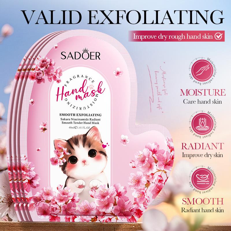 3pcs Sakura Hand Mask 40ml Niacinamide Hydrating Moisturizing Shiny Smooth Hand Mask Skin Care Products