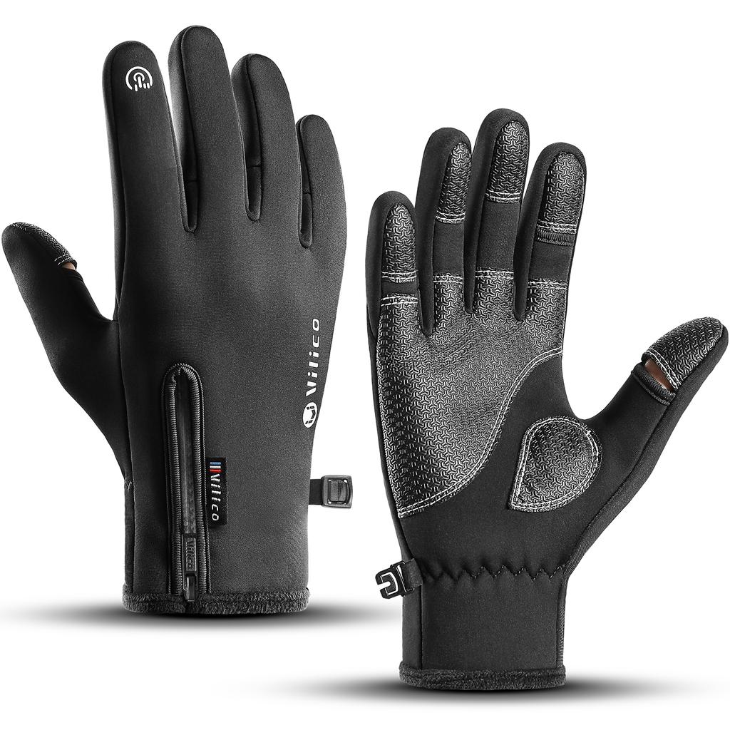 Winter Warm Outdoor Riding Bike Fishing Polar Fleece Gloves Exposed Two-finger Touch Screen Non-slip Waterproof Unisex New Glove