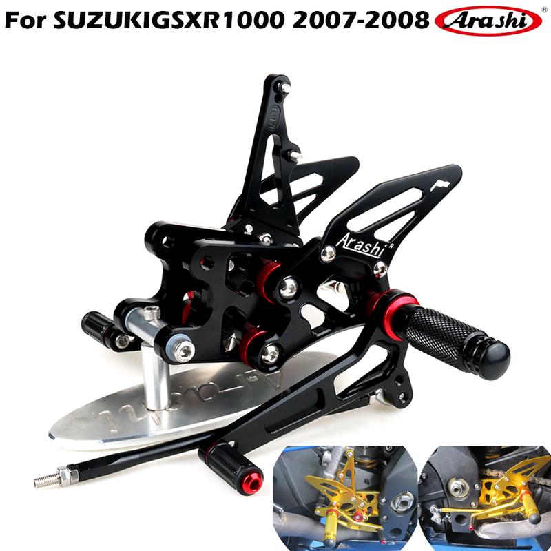 Arashi Motorcycle accessories footrest footpeg pedal foot peg Rearset Rear Set foot rest For SUZUKI GSXR1000 GSXR 1000 2007-2008