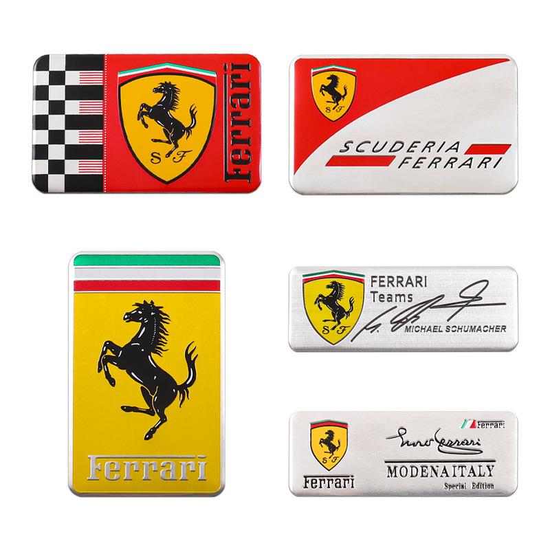 Aluminum Car Sticker Logo Pattern Decal Cover Badge Supplies Replacement Car Styling Decal for Ferrari Teams SJ Scuderia Ferrari
