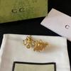 Gu Jia Retro Classic Little Bee Double G Pearl & Diamond Earrings for Women