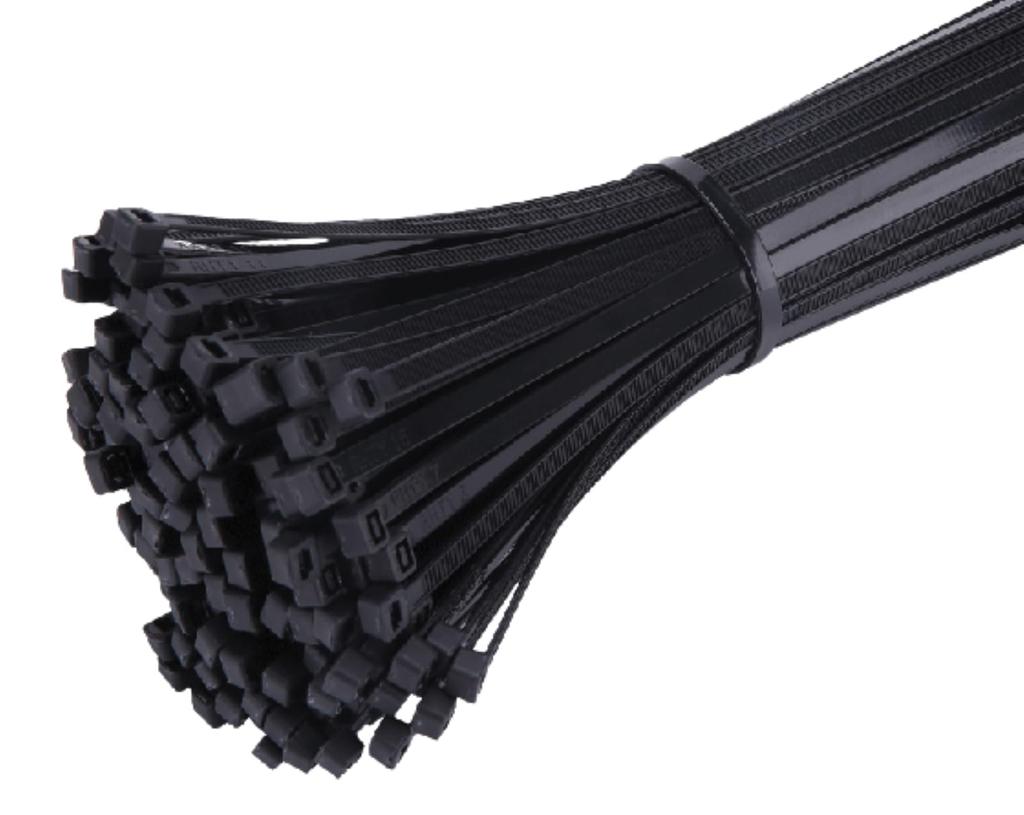 Black Cable Ties, 500mm, 250 Pieces, Long, Garden Cable Management, Durable, Outdoor Use