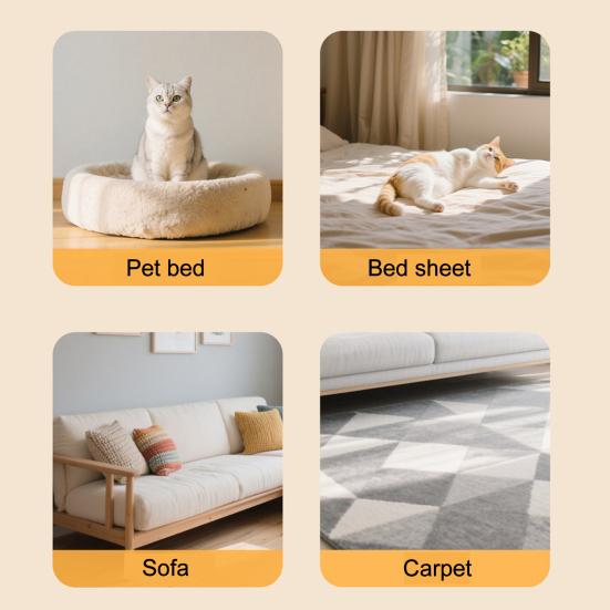 Pet Hair Remover Gentle on Fabrics Reusable Cat Hair Cleaner Lint Remover Efficient Hair Removal Tool for Sofa Bed Clothes Carpets