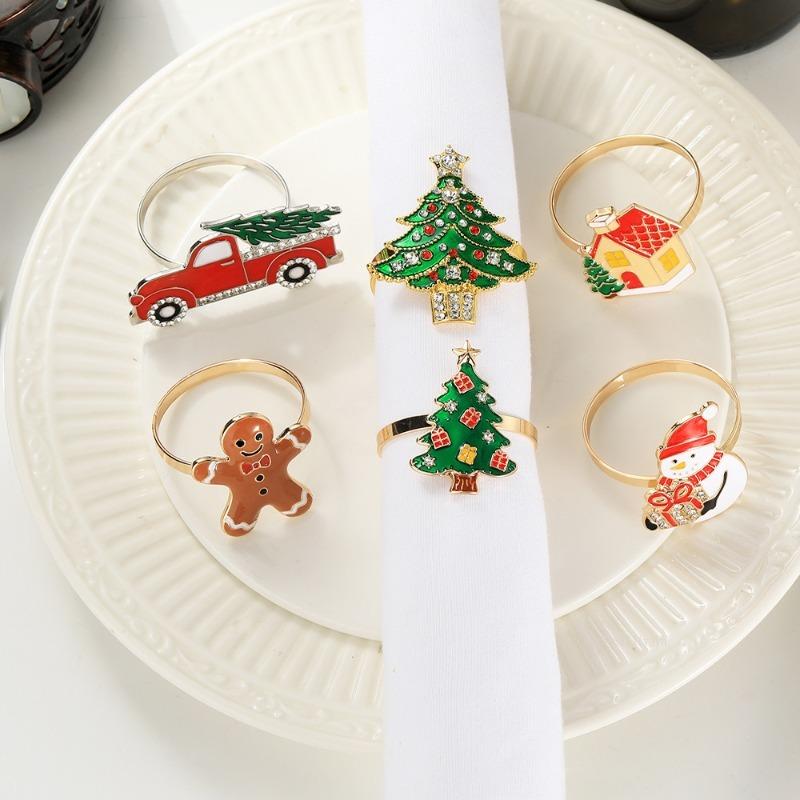 Christmas Tree Napkin Ring Metal Creative Napkin Buckle Santa Claus Versatile Napkin Rings for Christmas Dinner Table Decor 2026