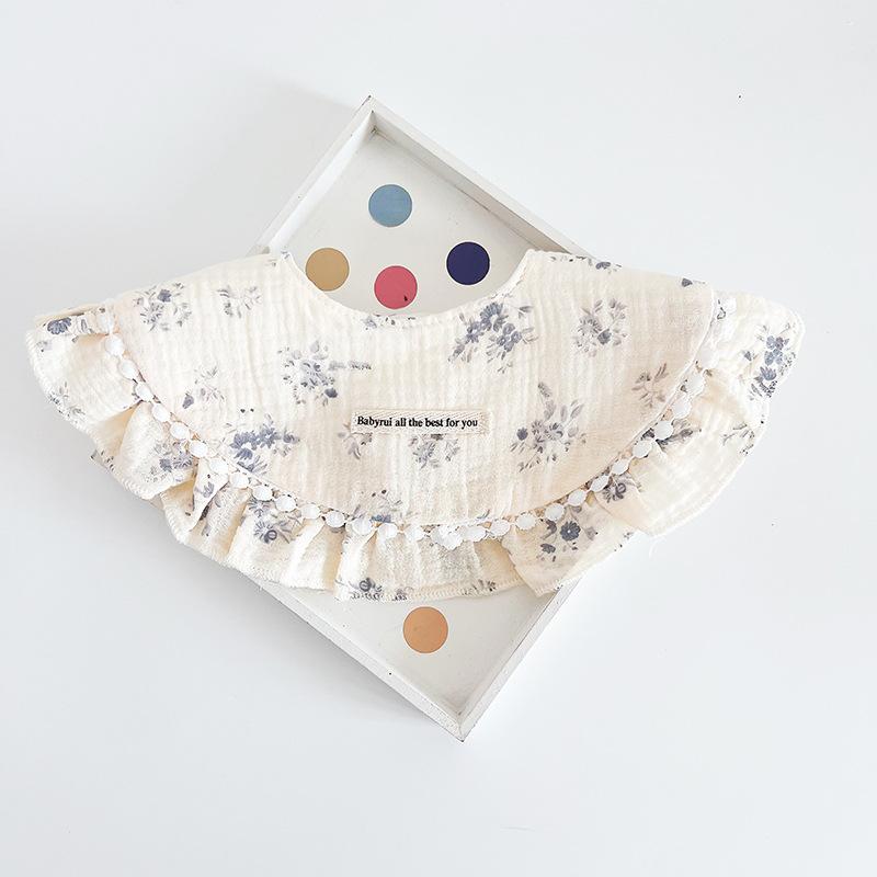 

Cute Feeding Baby Cotton Bibs Round Neck Princess Baby Drooling Bibs INS Korean Style Saliva Towel Cloths Infant