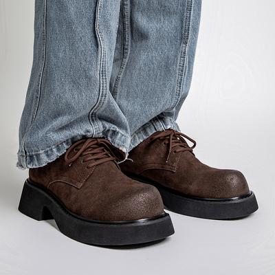Thick Soled Men's Shoes Trendy Minimalist Style Youth Outdoor Leisure Party Daily Office High Quality Height Increasing Shoes