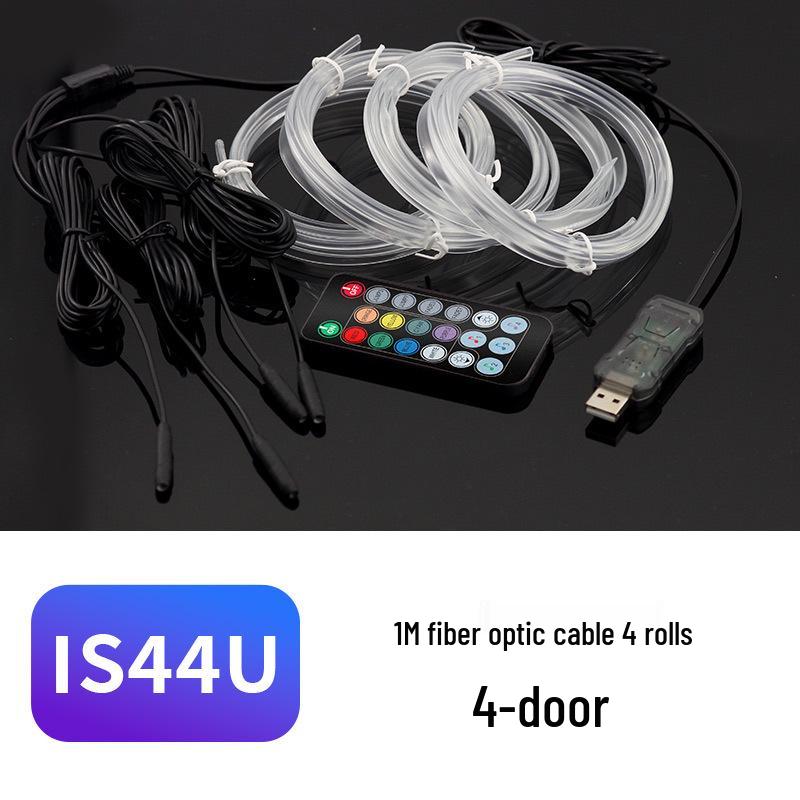 USB Voice-Controlled Car Ambient Light Strip: Wireless, Colorful Rhythm & Remote-Controlled Interior Light Guide