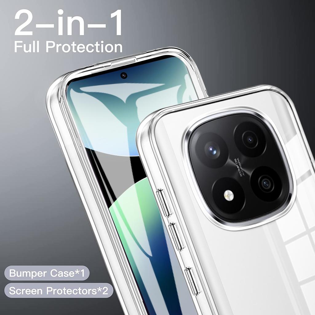 360° Full Body Shockproof Phone Cases For Xiaomi Redmi Note 14 13 12 11 Pro Plus Redmi 14C 13C 12C PC+TPU Screen Protector Cover