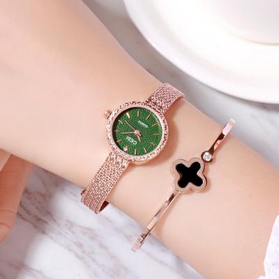 Orologio alla moda per ragazza, Orologio al quarzo compatto in stile Ins, Orologio da donna impermeabile in oro rosa di lusso leggero
