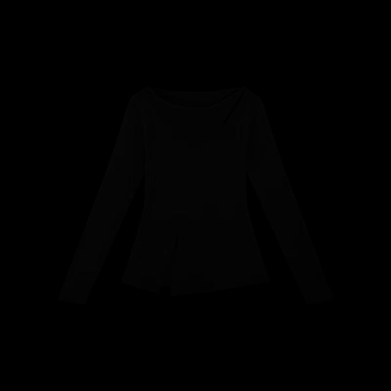 HECO Half-Leaf Women's Irregular Hollow-out Diagonal Cut Knit Top (2025 Autumn)