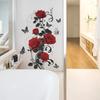 Creative Retro Red Rose Butterfly Bathroom Decoration and Beautification Stickers