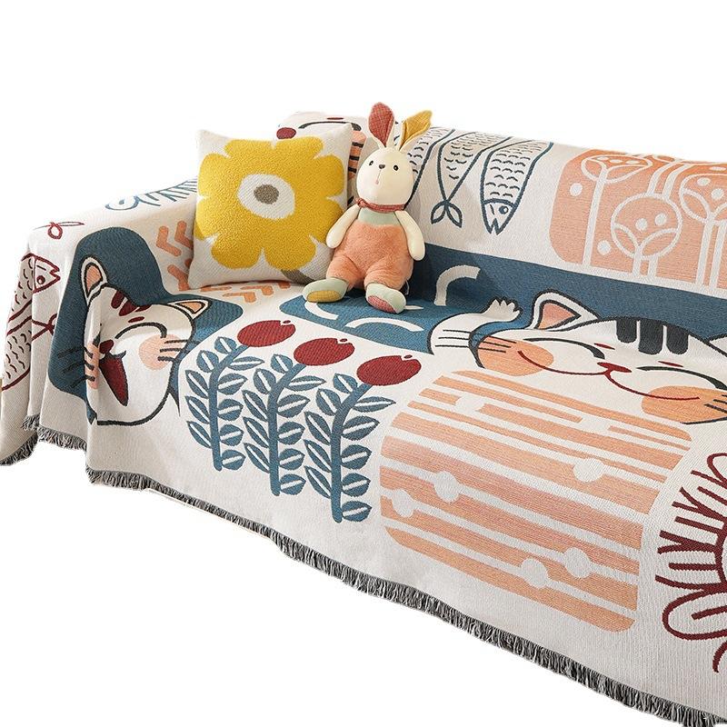 Nordic ins wind summer universal sofa towel cover cloth full cover sofa cushion cover cover blanket single three people all seasons