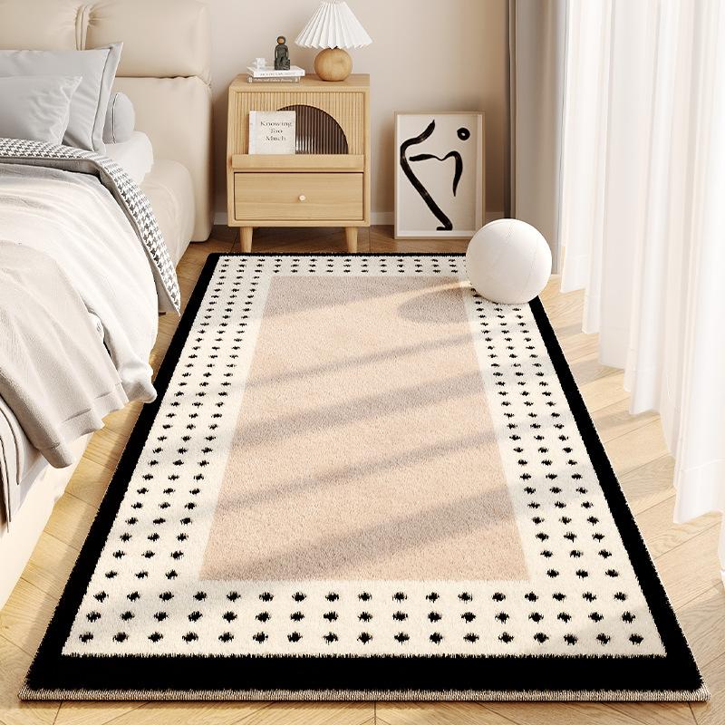 Simple Cream Style Faux Cashmere Living Room Fluffy Rugs Home Decor Bedroom Cloakroom Bedside Non-Slip Rugs