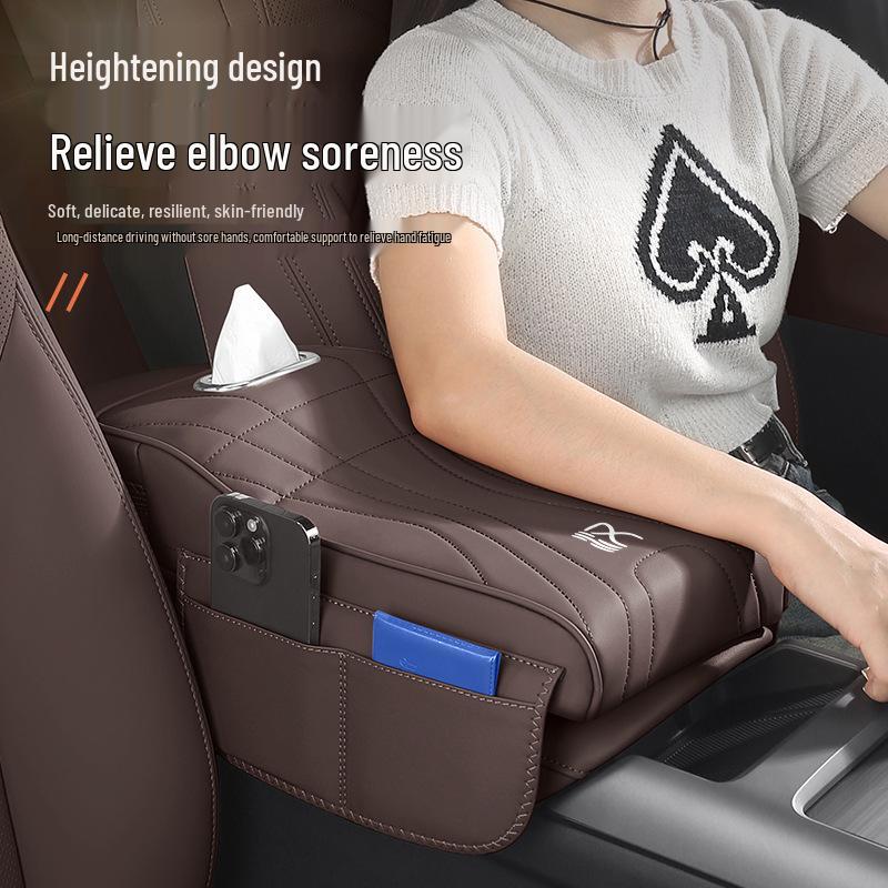 BYD Han Armrest Box Heightening Pad - Car Interior Decoration & Console Protection.